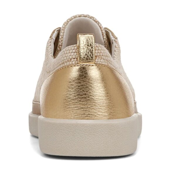 Vionic Winny 2 Sneaker Women's 13M Canvas Linen, Gold Lace-Up Shoes - Picture 3 of 7